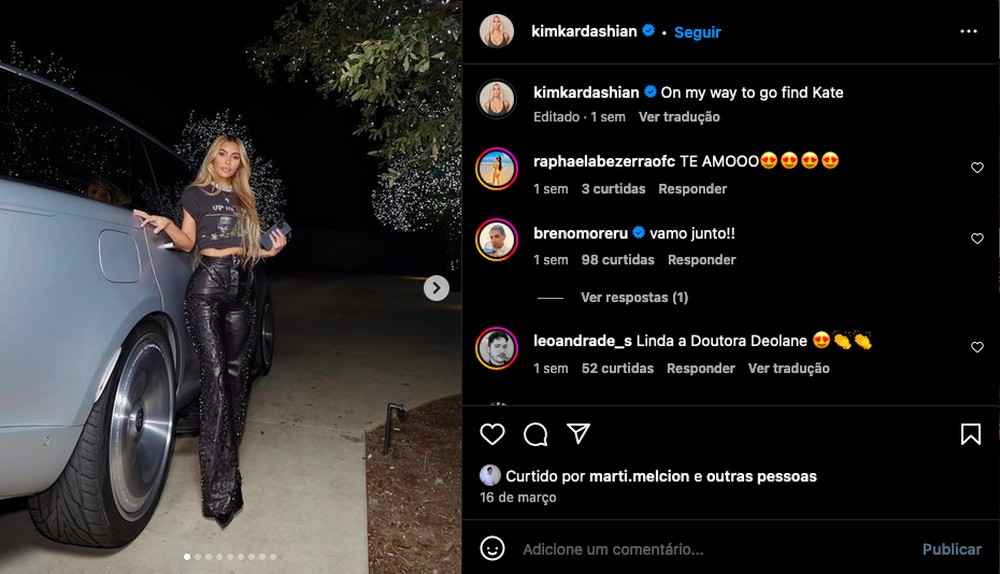 Kim Kardashian posa de lingerie laranja em meio a cobranças sobre piada Kate Middleton