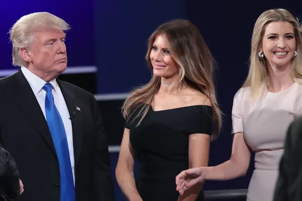 Ivanka, Melania e Donald Trump — Foto: Getty Images