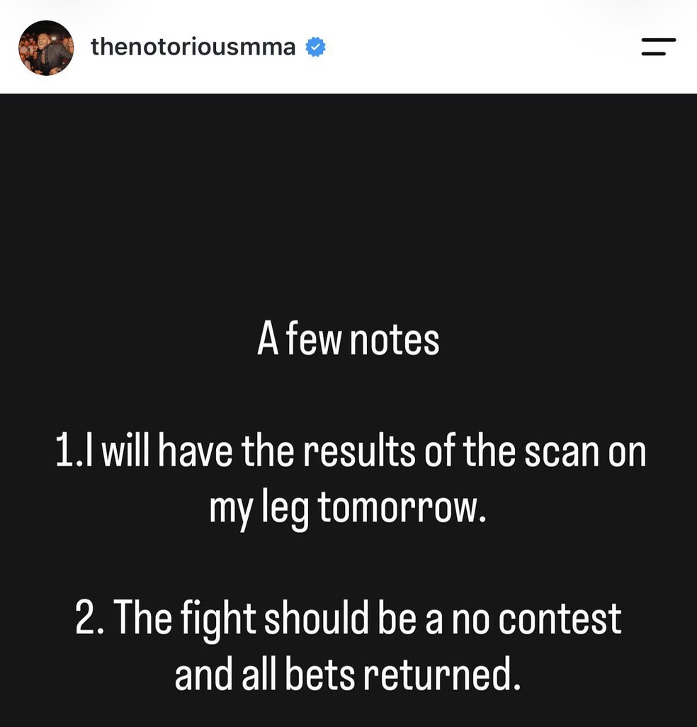 Post de Conor McGregor, reproduzido na sua conta oficial do X (ex-Twitter) — Foto: Reprodução