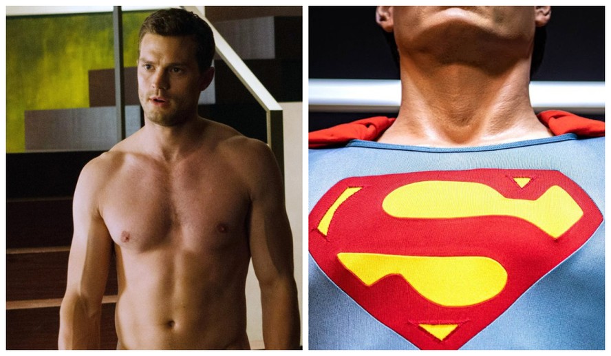 Jamie Dornan em '50 Tons de Cinza' e imagem clássica do Superman