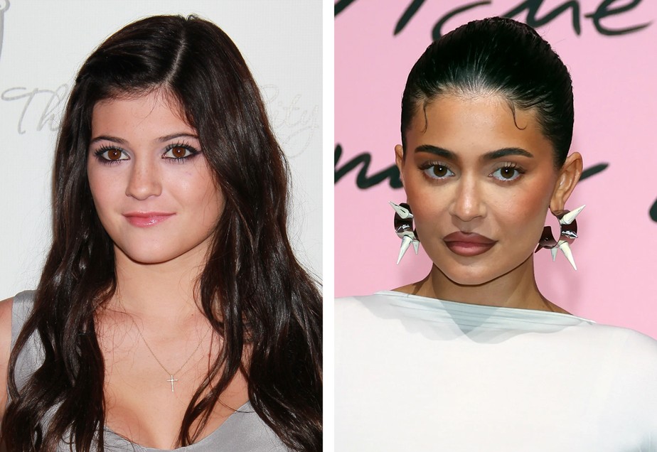 Kylie Jenner em setembro de 2010 e em setembro de 2022