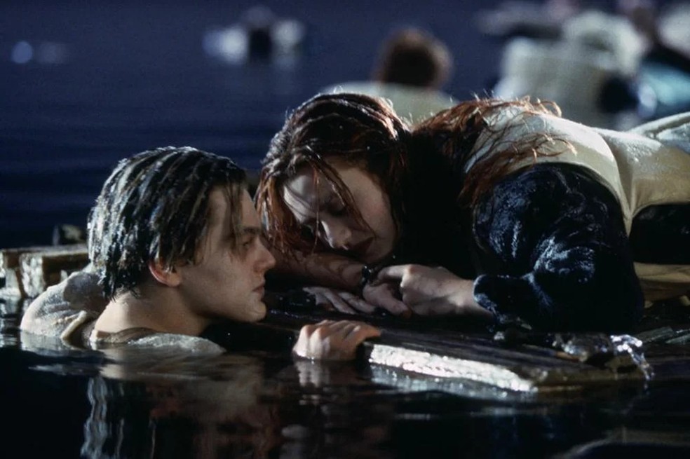 Leonardo DiCaprio e Kate Winslet como Jack e Rose em 'Titanic' — Foto: Reprodução