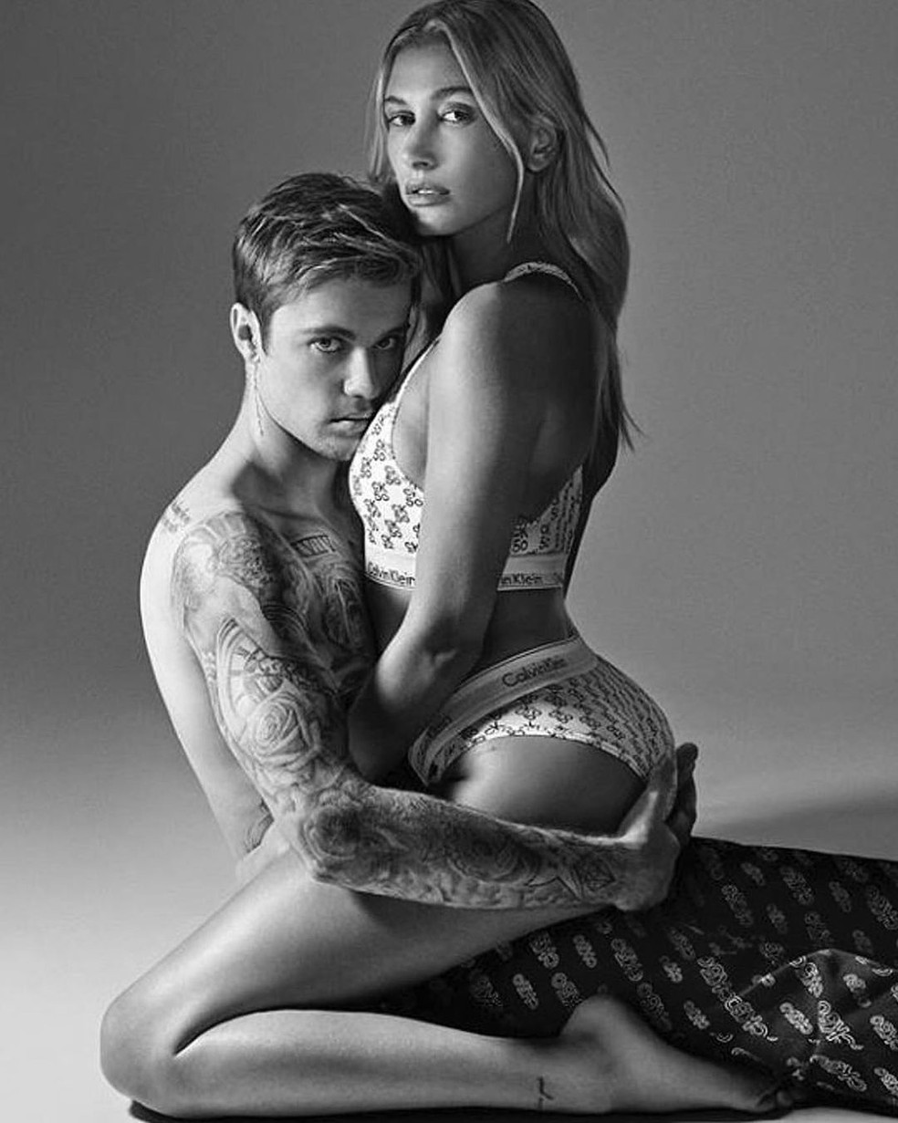 Justin e Hailey Bieber em ensaio — Foto: Reprodução/Instagram
