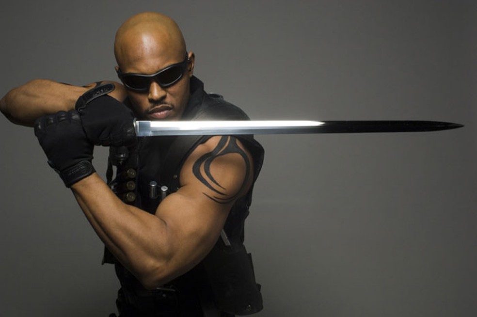 O ator 'Sticky Fingas' como o Blade da versão para a TV 'Blade: The Series', em 2006 — Foto: Divulgação | Spike