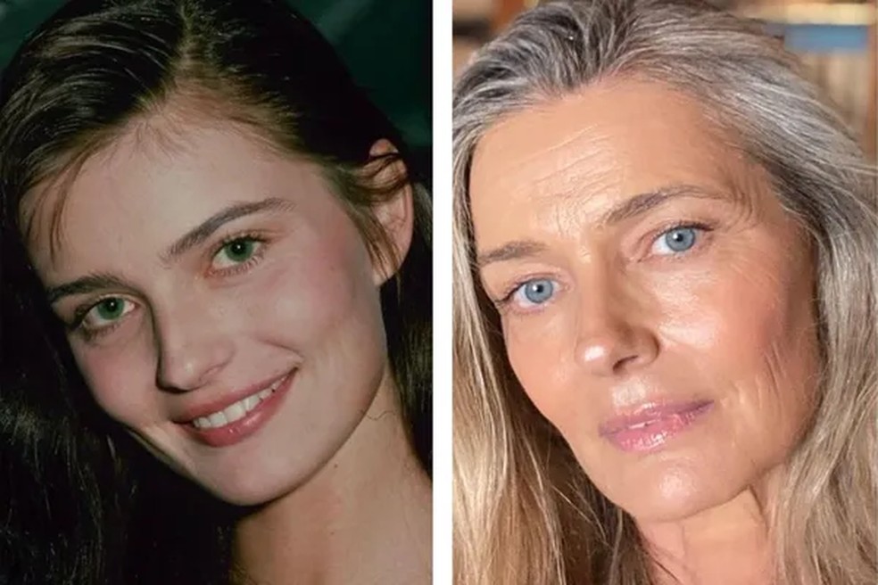Paulina Porizkova postou selfies de ‘antes e depois’ na carreira de modelo — Foto: Reprodução/Instagram