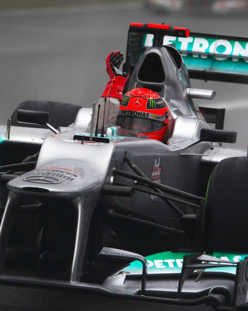 Michael Schumacher em ação pela Mercedes — Foto: Reprodução/Instagram