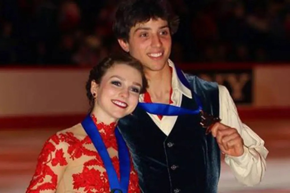 Alexandra Paul e Mitchell Islam atuaram juntos no esporte até 2016 — Foto: Reprodução/X