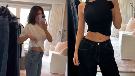 Kylie Jenner posa com barriga de fora e espanta rumores de gravidez