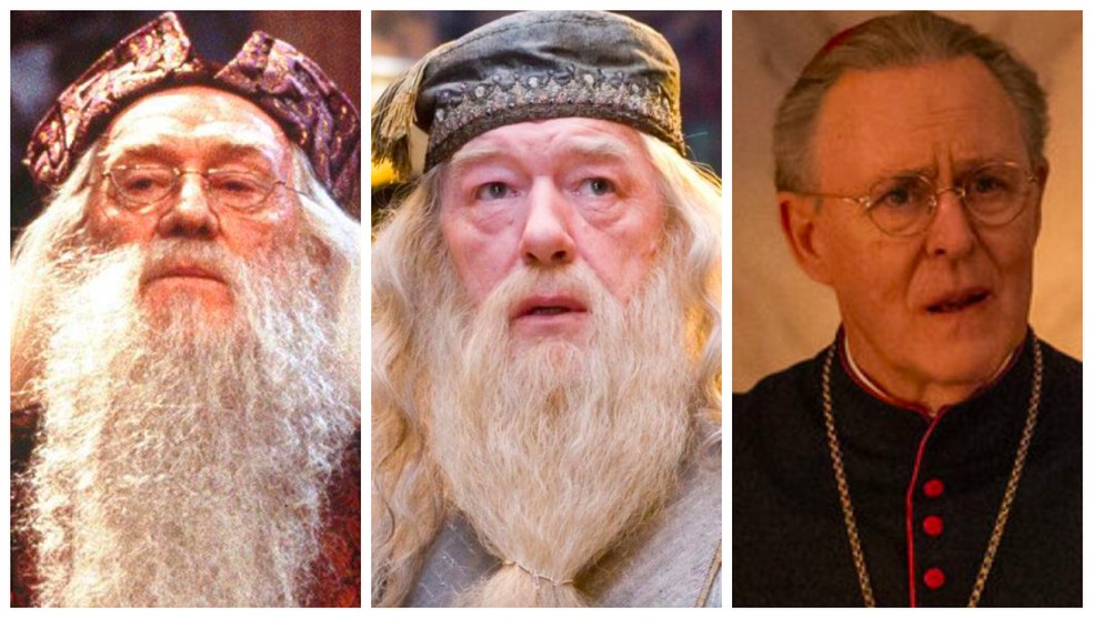 Vivido por Richard Harris (1930-2002) e Michael Gambon, Dumbledore será interpretado por John Lithgow (de Conclave) na série de Harry Potter com lançamento marcado para 2026 — Foto: Reprodução