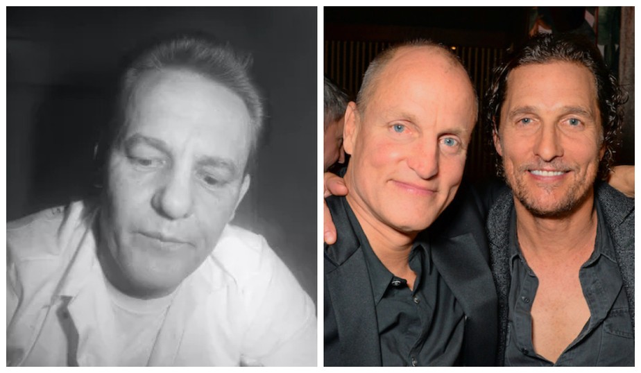 O pai de Woody Harrelson e o ator na companhia do amigo e colega de profissão Matthew McConaughey