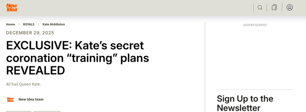 A reportagem da revista New Idea sobre os preparativos de Príncipe William, Princesa Kate Middleton e Príncipe George tendo em vista a próxima coroação — Foto: Getty Images