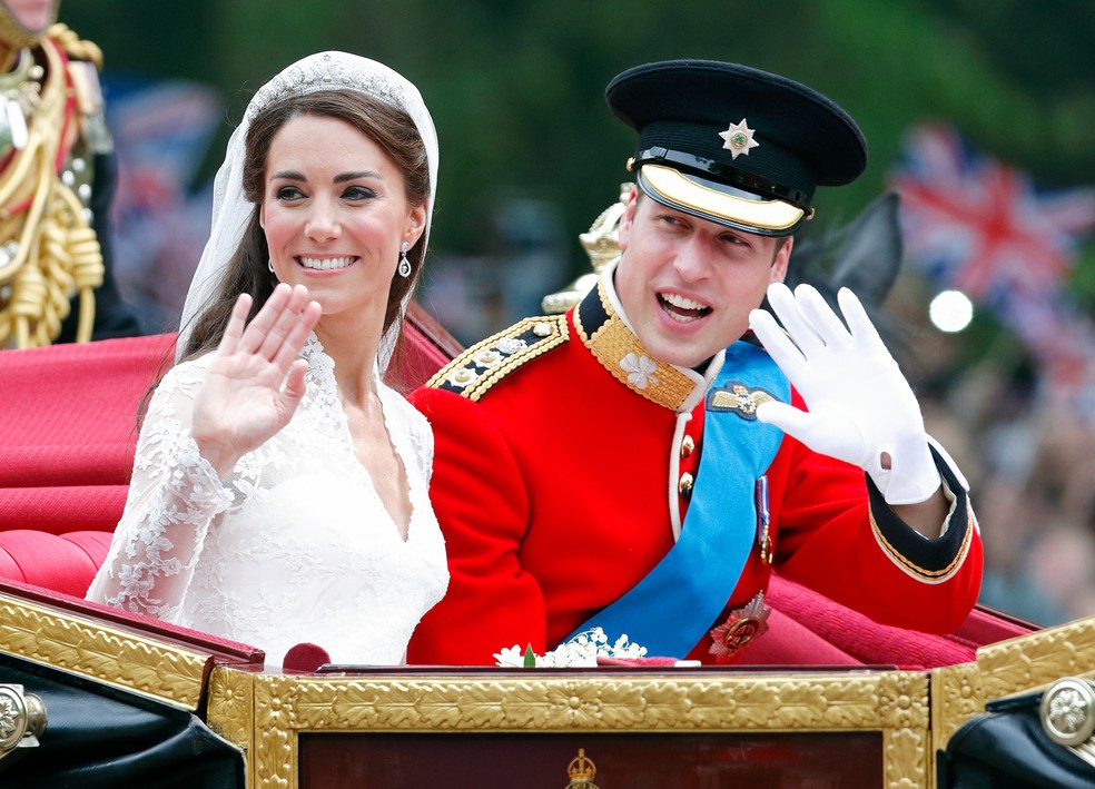 Foto do casamento do Príncipe William com Kate Middleton em abril de 2011 — Foto: Getty Images