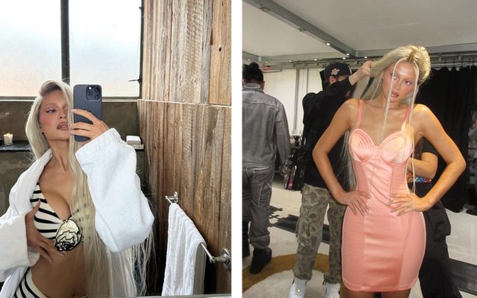 Kylie Jenner em bastidores de ensaio para a cole&ccedil;&atilde;o Flowers, de Jean Paul Gaultier &mdash; Foto: Instagram