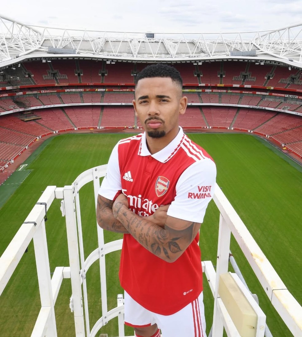 Gabriel Jesus no Arsenal — Foto: Reprodução/Instagram