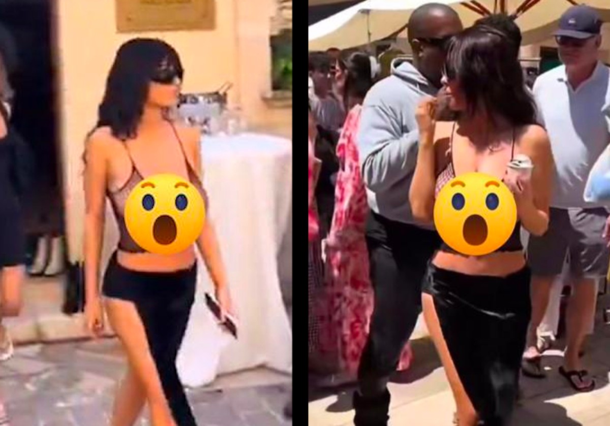 Bianca Censori, mulher de Kanye West, revolta cidade espanhola ao andar com 'top arrastão' e seios à mostra