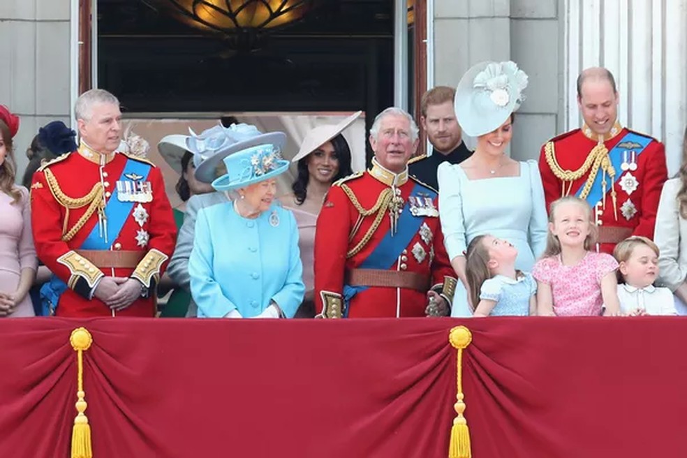 Família Real no Trooping the Colour de 2018 — Foto: Getty Images