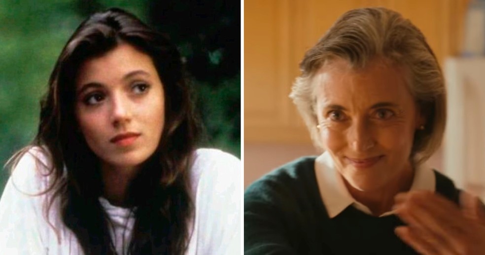 Mia Sara em Curtindo a Vida Adoidado (1986) e em A Vida de Chuck (2025) — Foto: reprodução