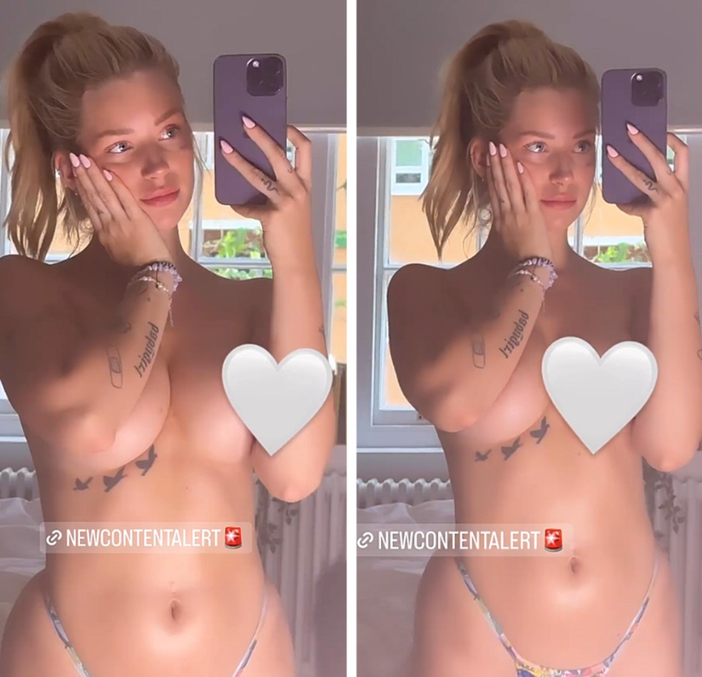 Lottie Moss posa de topless e aciona emoji da censura — Foto: Reprodução/Instagram