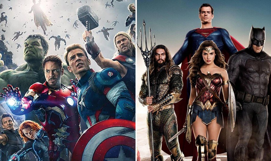Esquadrões de super-heróis dos filmes da Marvel e da DC