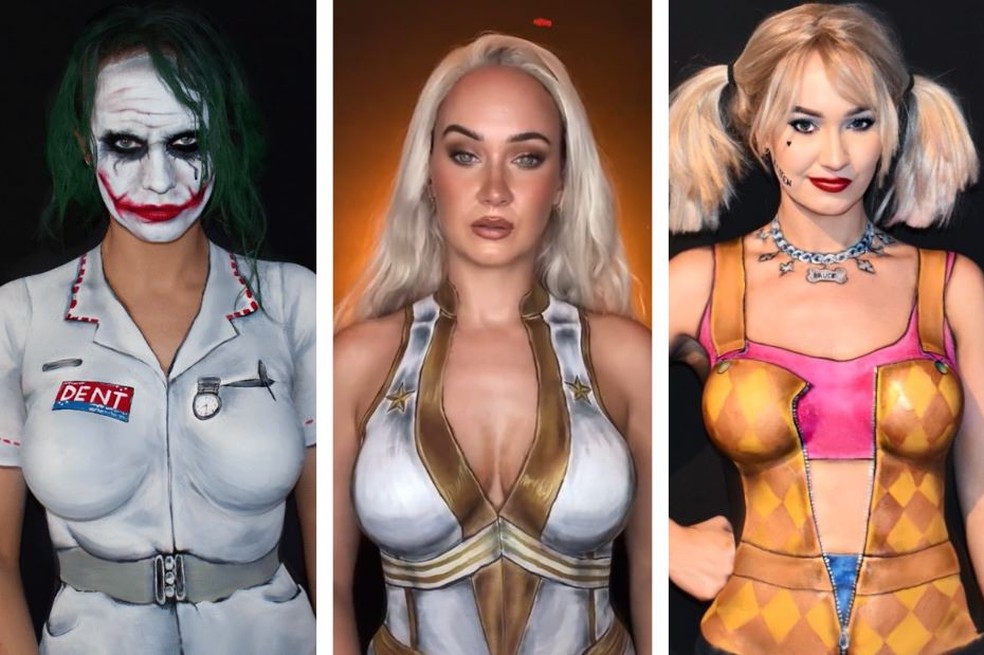 Influencer bomba na web ao posar nua com pintura corporal para se