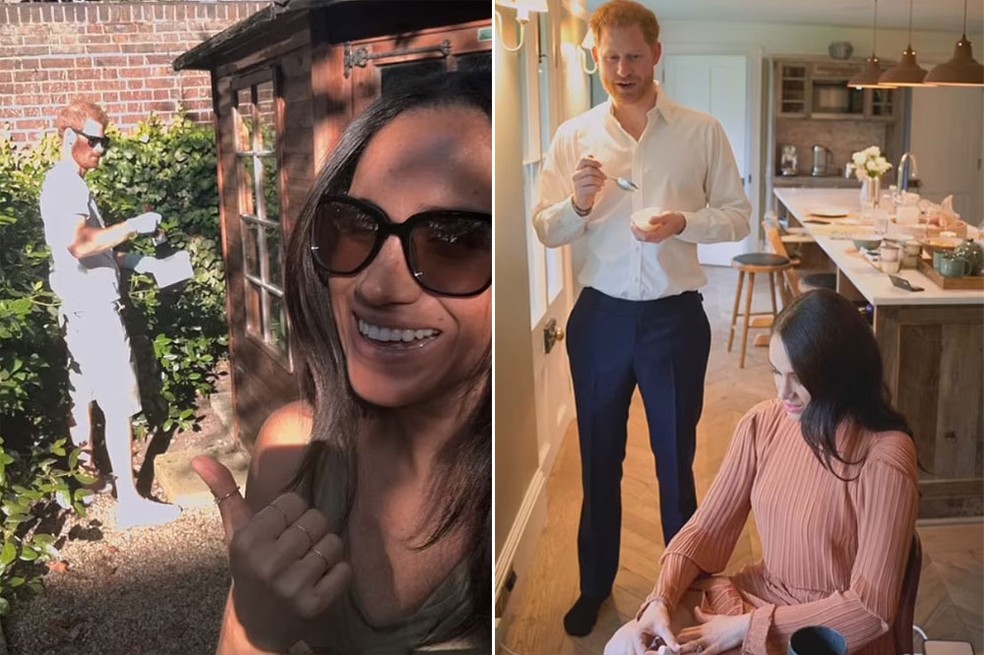 Harry e Meghan Markle em Frogmore Cottage, sua antiga residência no Reino Unido — Foto: divulgação