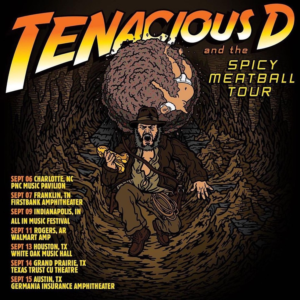 Pôster da turnê da banda Tenacious D — Foto: Reprodução/Instagram