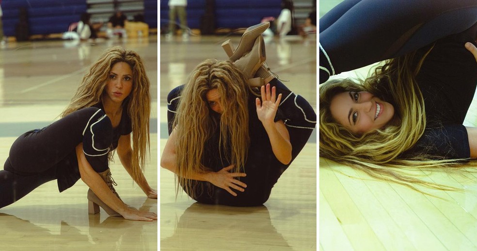 Shakira assusta fãs com elasticidade em ensaio para apresentação — Foto: reprodução/instagram