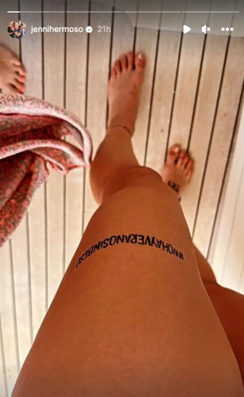 A tatuagem de Jenni Hermoso — Foto: Reprodução/Instagram