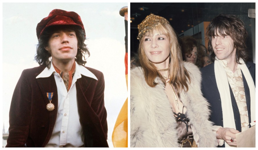 Mick Jagger, Anita Pallenberg (1942-2017) e Keith Richards