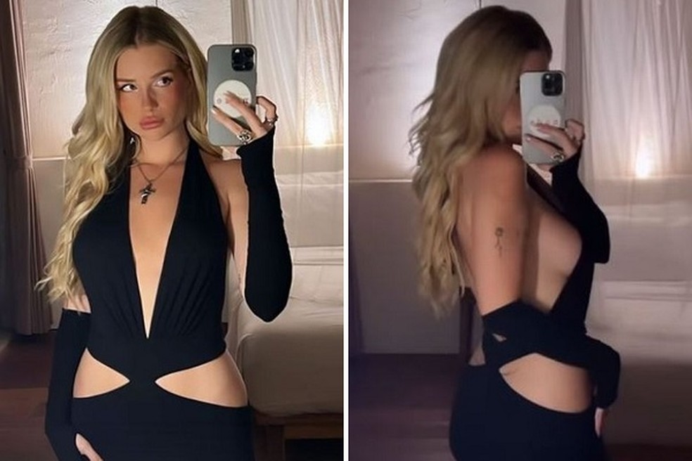 Lottie Moss, a irmã caçula da modelo Kate Moss, fez posts com seu novo vestido  "pretinho básico"  — Foto: Instagram