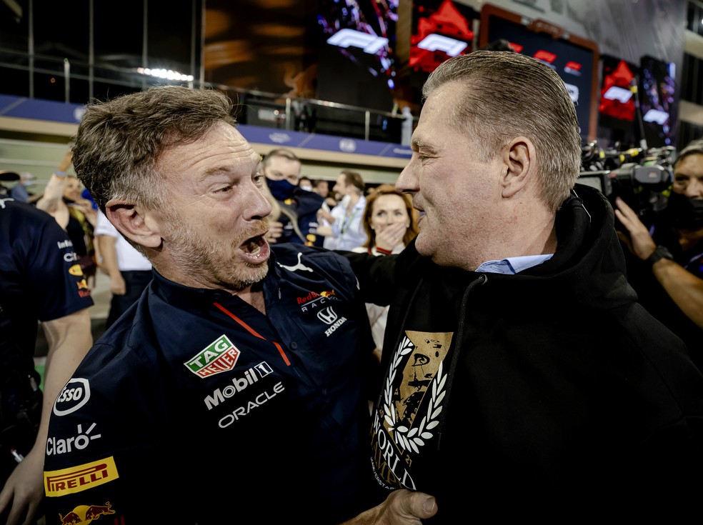 Christian Horner e Jos Verstappen, pai de Max Verstappen — Foto: getty