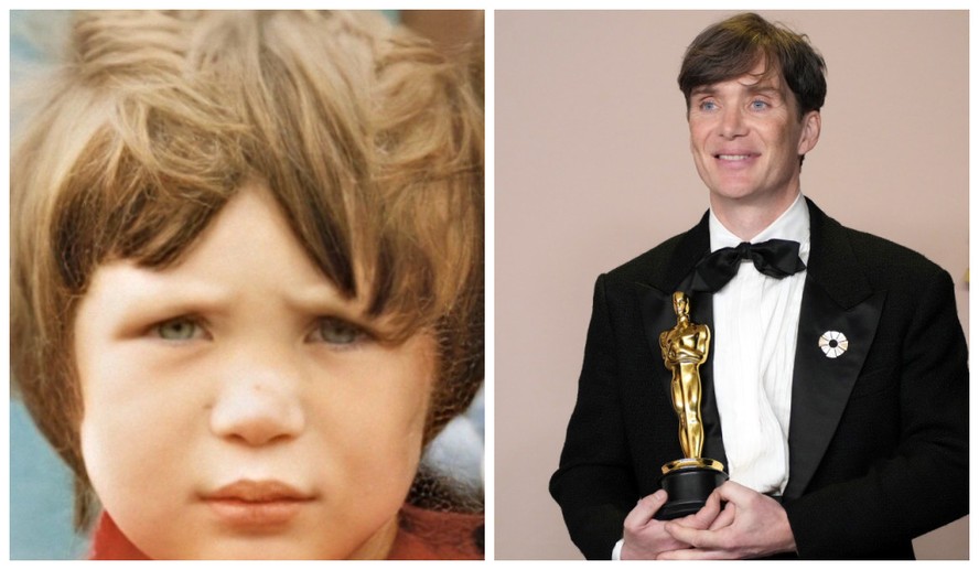 Cillian Murphy na infância e ao ganhar o Oscar