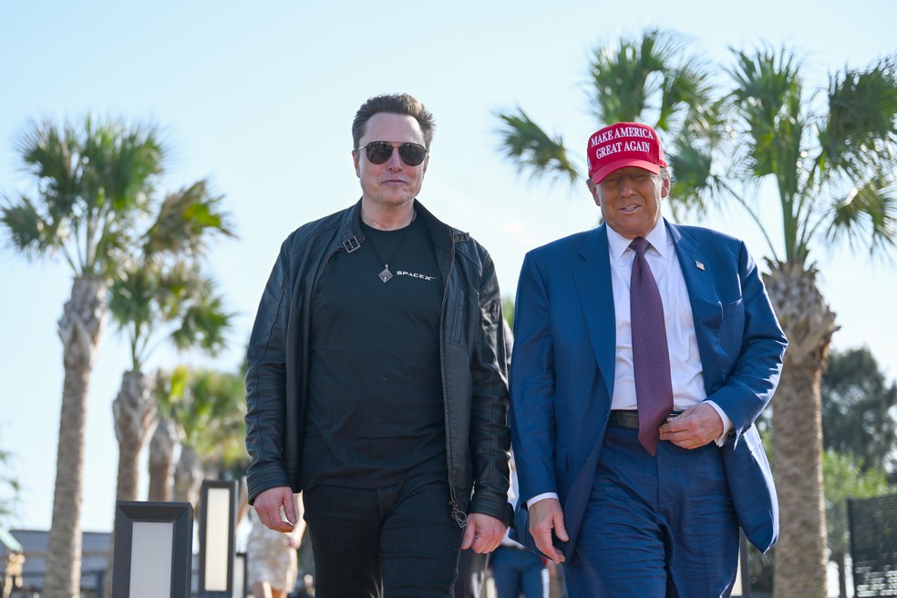Elon Musk e Donald Trump — Foto: Getty Images