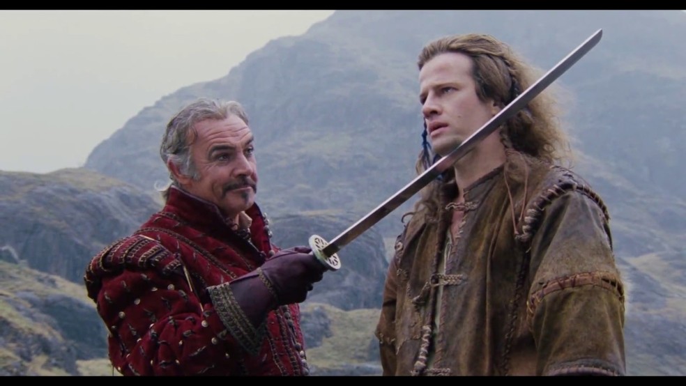 Christopher Lambert e Sean Connery em 'Highlander' — Foto: Divulgação