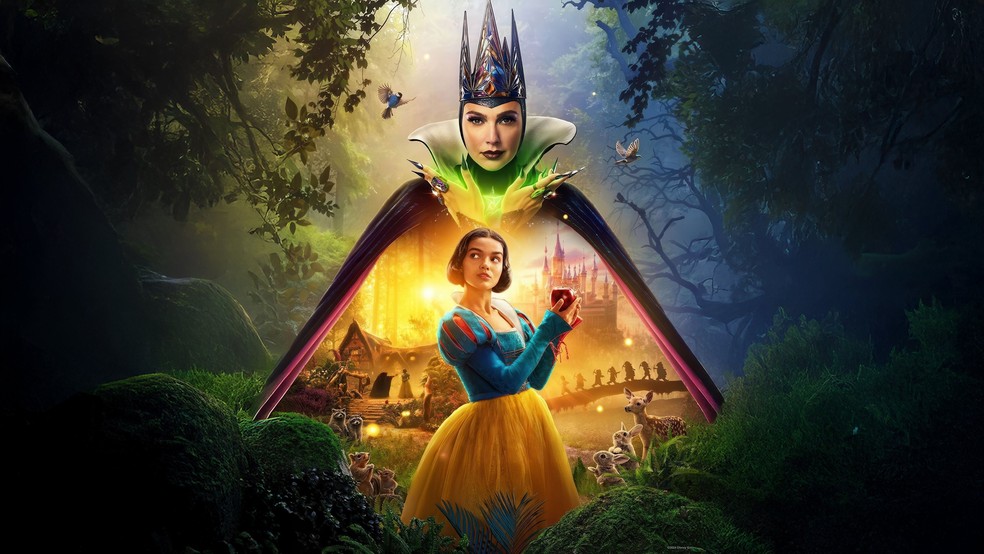 As atrizes Gal Gadot e Rachel Zegler em pôster de 'Branca de Neve' (2025) — Foto: Divulgação