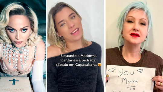 Fã troca Madonna por Cindy Lauper e viraliza nas redes: 'Imagina essa pedrada na areia de Copacabana'