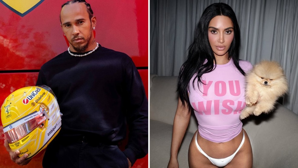 Lewis Hamilton e Kim Kardashian — Foto: Reprodução/Instagram