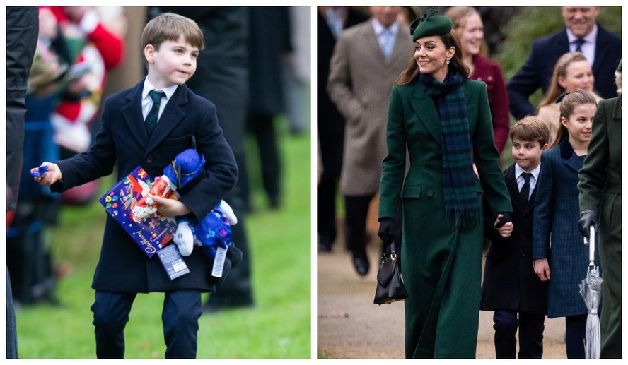 O caçula do Príncipe William com a Princesa Kate Middleton, Príncipe Louis, nas celebrações natalinas da Família Real Britânica