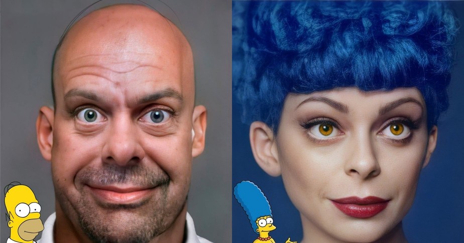 Artista usa Inteligência Artificial para criar avatares humanos de 'Os Simpsons'