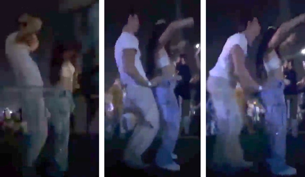 Shawn Mendes e Camila Cabello dançando juntos no Coachella 2023 — Foto: reprodução