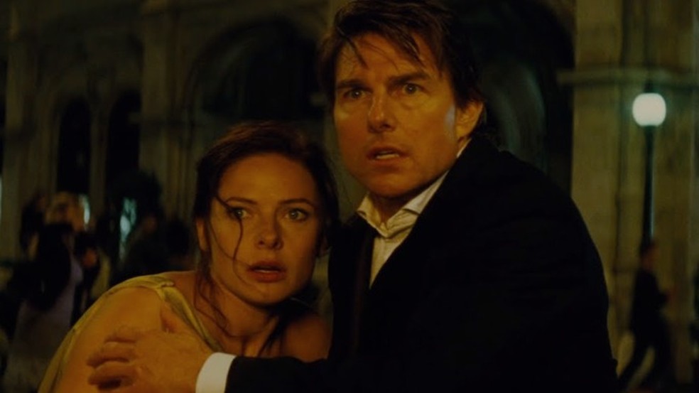 Rebecca Ferguson e Tom Cruise em filme da franquia 'Missão Impossível' — Foto: Divulgação