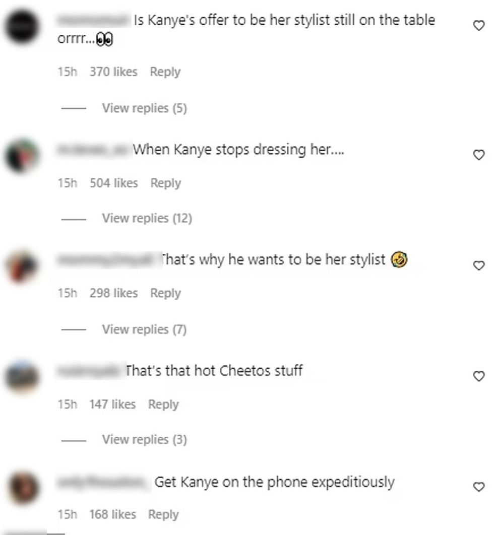 Algumas das críticas ao look de Kim — Foto: Instagram