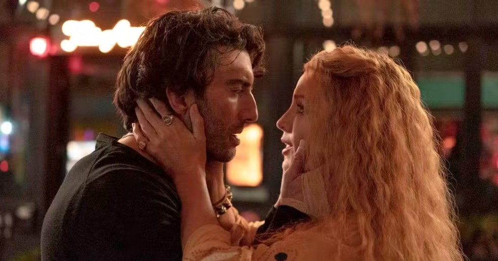 Justin Baldoni e Blake Lively no set do filme 'É Assim Que Acaba' (2024) — Foto: Reprodução