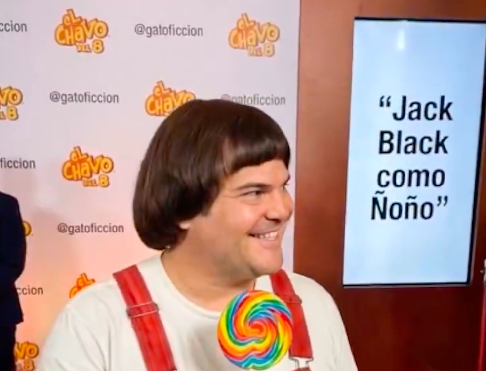 Imagem feita por inteligência artificial mostrando Jack Black como personagem de falso remake hollywoodiano de Chaves — Foto: Reprodução/IA