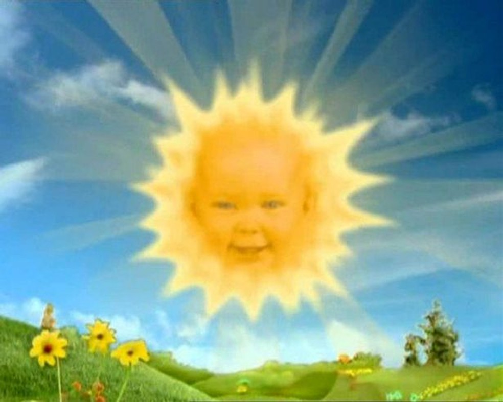 Jessica Smith como Bebê Sol em Teletubbies — Foto: Divulgação