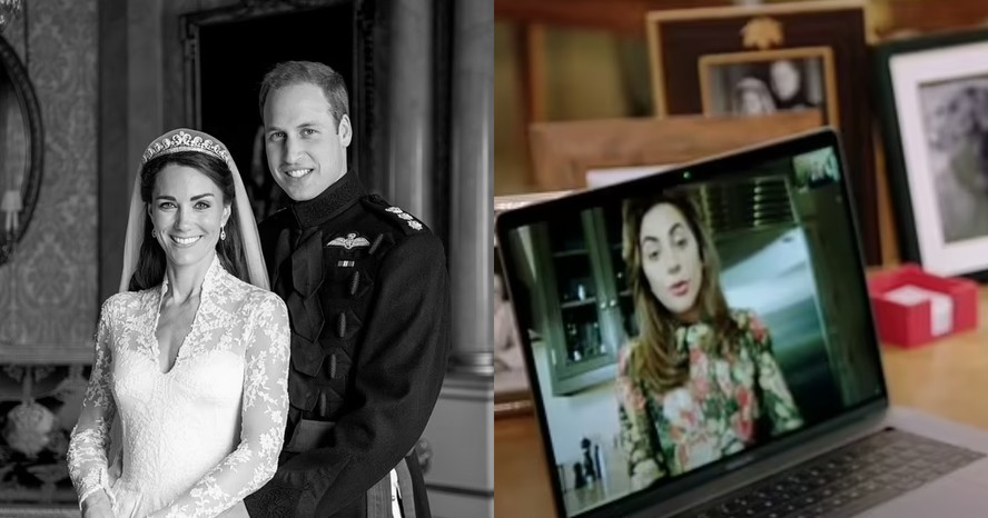 Kate Middleton e o Príncipe William; Lady Gaga em chamada virtual com o príncipe