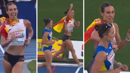 Espanhola vira piada ao ser ultrapassada um pouquinho antes do fim enquanto celebrava medalha em vídeo melancólico