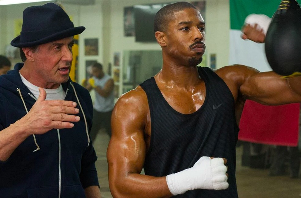 Sylvester Stallone and Michael B. Jordan in a scene from Creed (2015) — Photo: Reproduction
