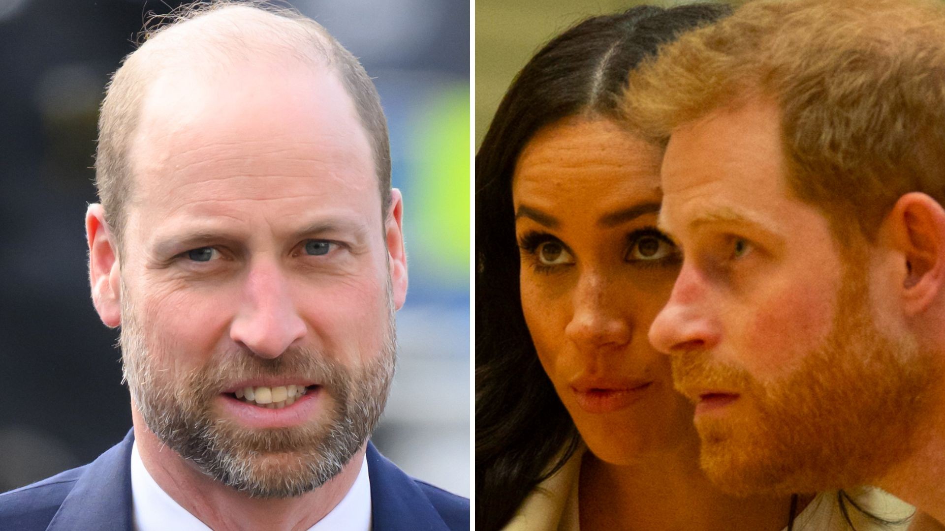 Príncipe William, príncipe Harry e Meghan Markle