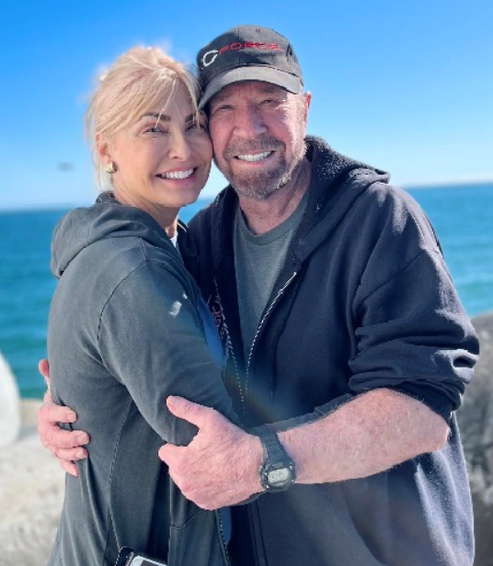 Chuck Norris e a esposa, Gena — Foto: Reprodução/Instagram